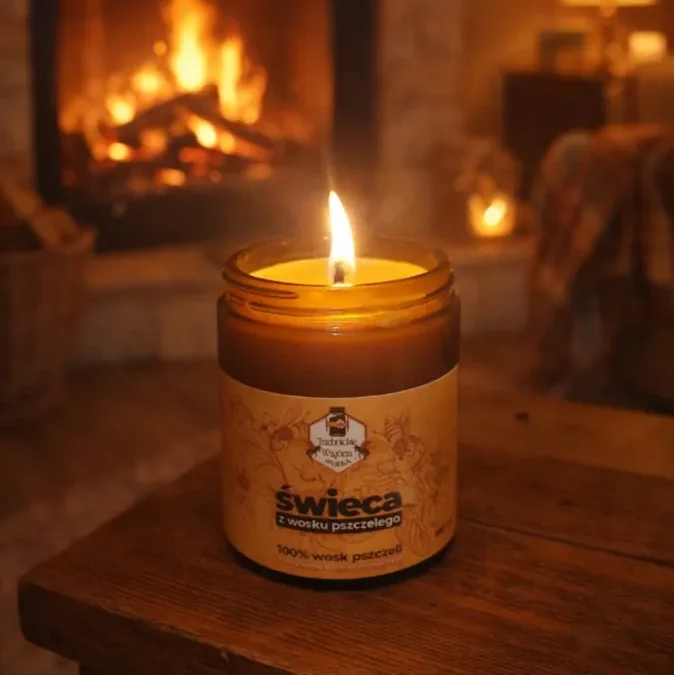 Świece z naturalnego wosku pszczelego